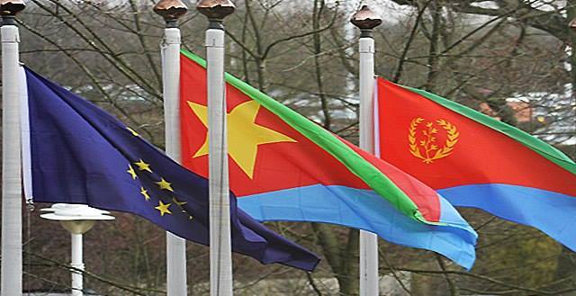 European Union and Eritrean Flags