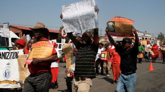Manifestazione dell'opposizione per la liberazione dei detenuti politici dello Swaziland