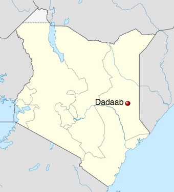 Mappa del Kenya con la posizione di Dadaab