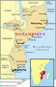 Mappa del Mozambico