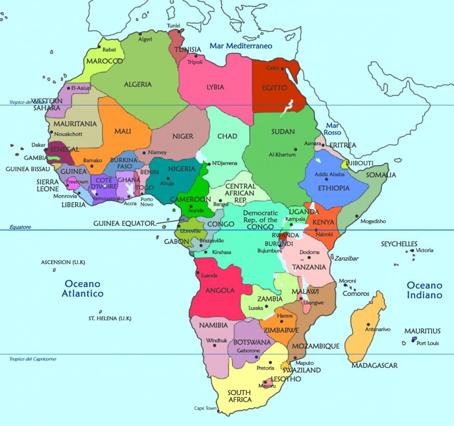 Mappa politica dell'Africa