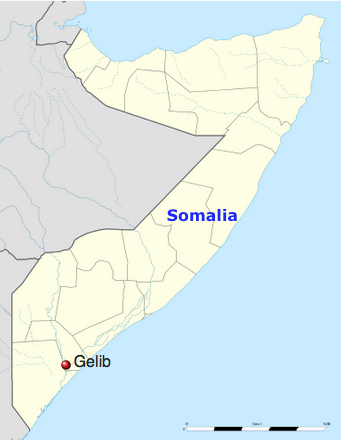 Jilib, nella mappa della Somalia