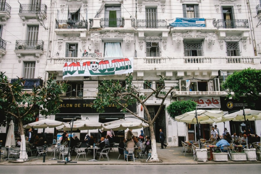 There are few visible reminders of the civil war on Algiers' main thoroughfare, but the conflict is still part of the collective memory