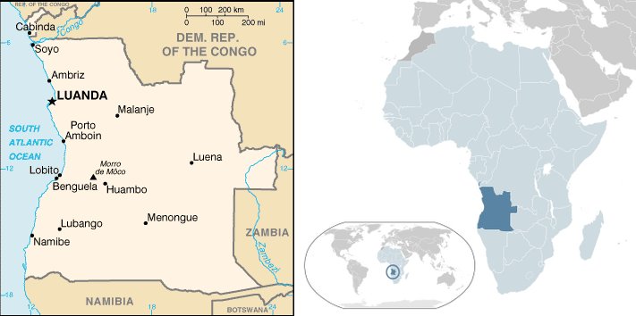 Mappa dell'Angola