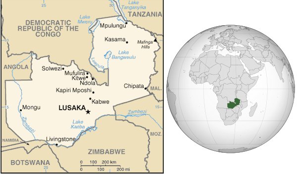 Mappa dello Zambia