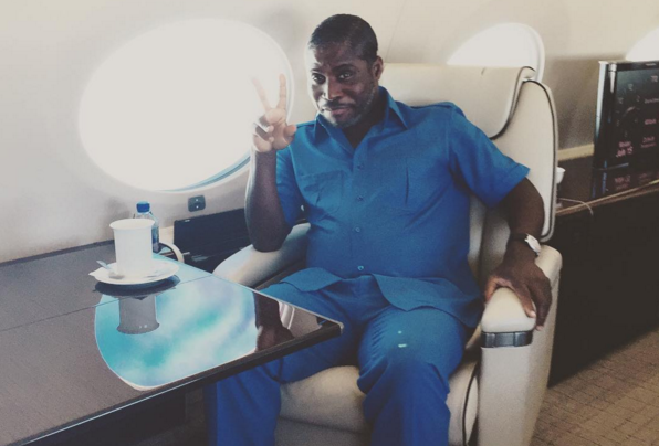 Teodorin Nguema Obiang nel suo jet privato. Fonte Instagram. 