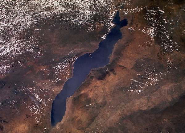 Una foto satellitare del lago Nyassa