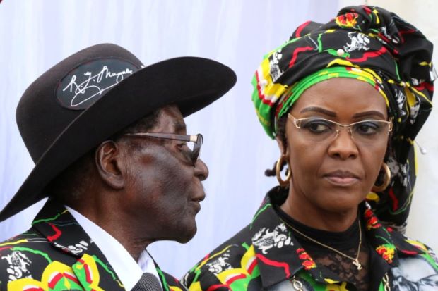 Robert Mugabe, presidente dello Zimbabwe e la moglie Grace