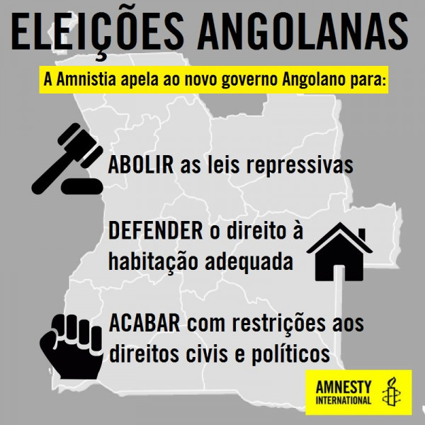 Appello di Amnesty Angola al nuovo governo