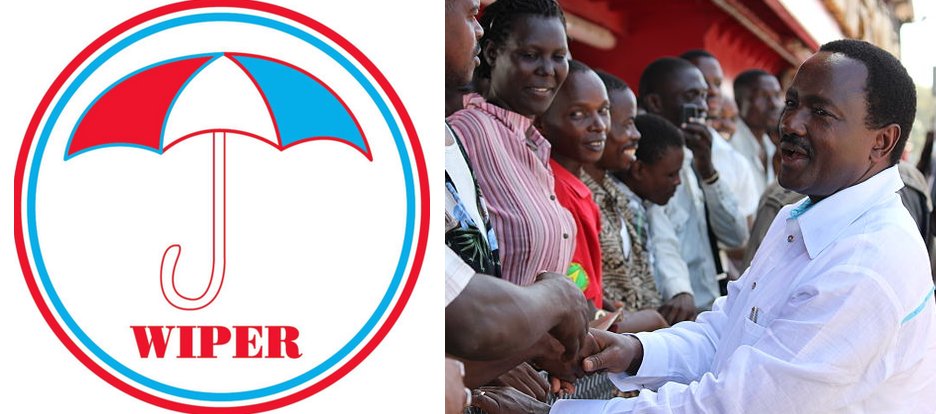 Il simbolo del Wiper Democratic Movement e Kalonzo Musyoka