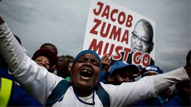 Manifestazione contro il presidente del Sudafrica Jakob Zuma