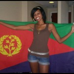 ragazza con bandiera