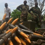Weapons seized by militants in Nigeria oil rich Delta region