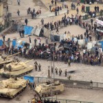 Carri armati di fronte a demo