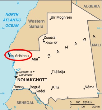 Mappa della Mauritania