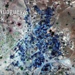 Foto satellitare del villaggio di Nouguey dopo l’attacco con armi chimiche (Courtesy Amnesty International)