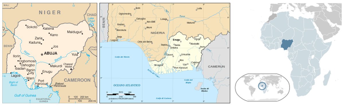 Mappa della Nigeria e del Biafra