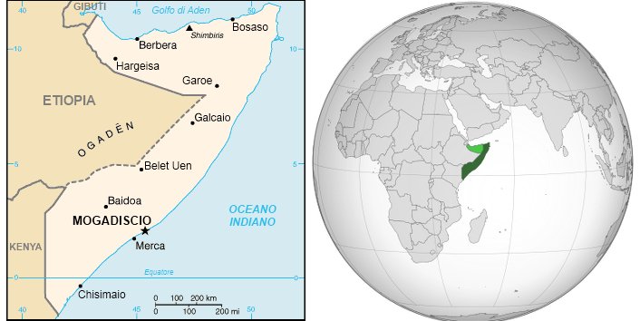 Mappa della Somalia