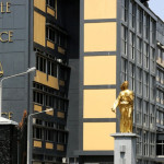 A view shows the Temple of Justice in Monrovia