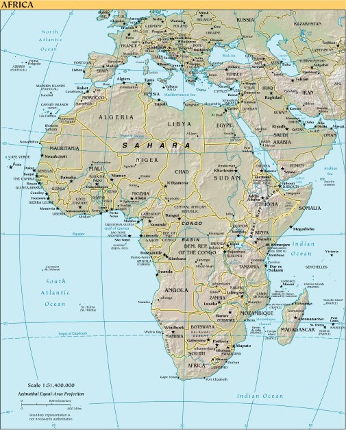 Mappa dell'Africa