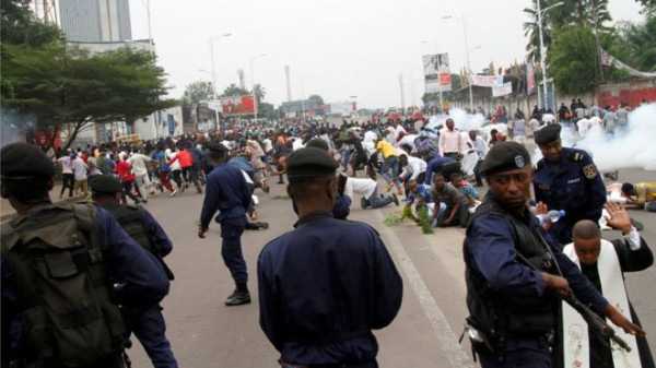 Manifestazione anti-Kabila a Kinshasa, capitale del Congo-K