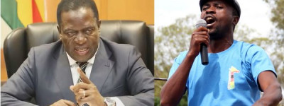 Da sin. Il presidente dello Zimbabwe, Emmerson Mnangagwa e il giornalista vittima di sparizione forzata, Itai Dzamara (Courtesy Amnesty International)