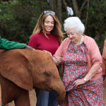 Daphne Sheldrick with her daughters Angela and Gill. Copyright The David Sheldrick Wildlife Trust