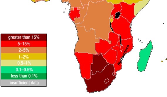 Mappa dell'AIDS nell'Africa Subsahariana
