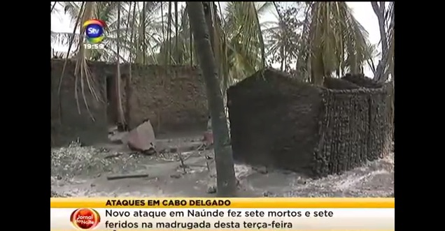 Villaggio dato alle fiamme dopo l'attacco jihadista a Cabo Delgado (courtesy STV)
