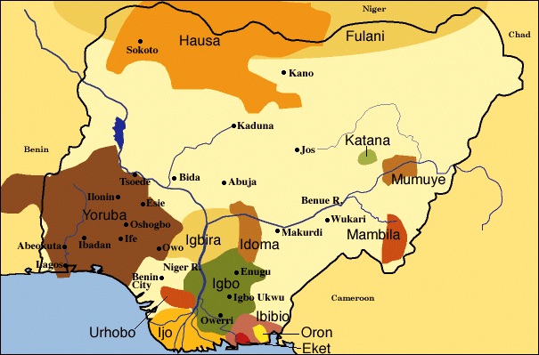 Mappa delle etnie della Nigeria