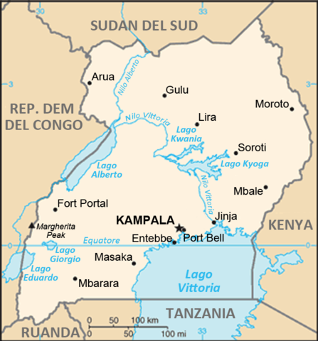 Mappa dell'Uganda
