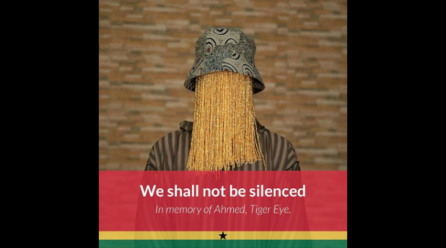 "Non ci faranno tacere. In memoria di Ahmed" l'immagine della pagina FB di Anas Aremeyaw Anas dedicata al giornalista assassinato (Courtesy Anas Aremeyaw Anas)