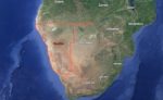 Mappa dell’Africa australe. In rosso la Namibia (Courtesy Google Maps)