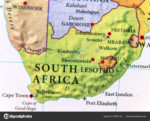 Geographic map of South Africa with important cities