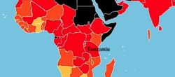Mappa dell'Africa che illustra la situazione della libertà di stampa. In nero i Paesi peggiori seguiti dal rosso, arancione e giallo (Courtesy RSF)
