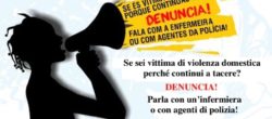 Manifesto che invita le donne mozambicane a denunciare coloro che hanno fatto violenza