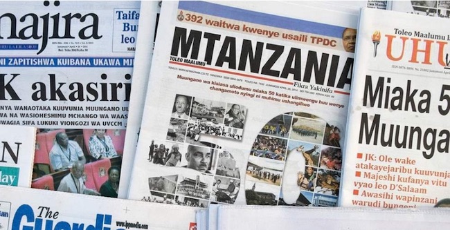 Alcune testate tanzaniane (Courtesy Amnesty International)