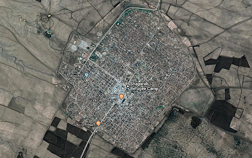Foto satellitare del campo per rifugiati Shagarab I dell'UNHCR (Courtesy Google Maps)