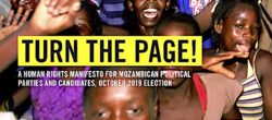 Dettaglio della copertina del dossier sul Mozambico "Turn The Page"-Voltare pagina (Courtesy Amnesty International)