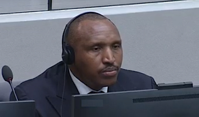 Bosco Ntaganda nell'aula della Corte Penale Internazionale (Courtesy CPI)