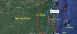 Mappa dell'agguato jihadista nel distretto di Macomia, a Cabo Delgado (Courtesy GoogleMaps)