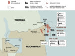Industria del gas. Mappa di Cabo Delgado e l’intervento delle aziende francesi (Courtesy: Amici della Terra Mozambico)