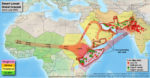 Mappa con la proiezione della migrazione delle cavallette nei mesi giugno-luglio2020 (Courtesy FAO)