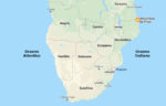 Africa australe. Nella mappa la capitale del Mozambico, Maputo e Mocimboa da Praia (Courtesy GoogleMaps)