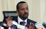 Ethiopia’s Prime Minister, Abiy Ahmed addresses a news conference in his office in Addis Ababa