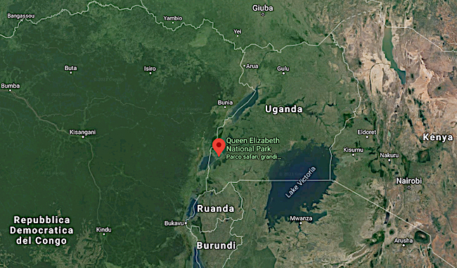leoni avvelenati - mappa QENP Uganda