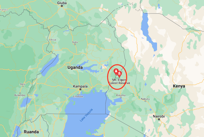 Benet mappa Mount Elgon national park