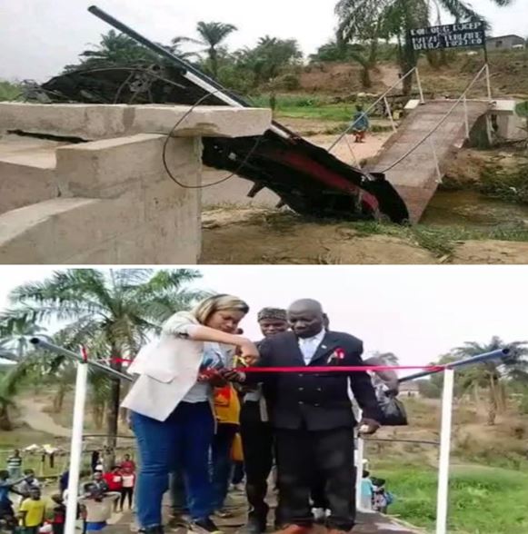 Fallita inaugurazione di un ponticello a Kinshasa: mentre tagliano il nastro crolla tutto
