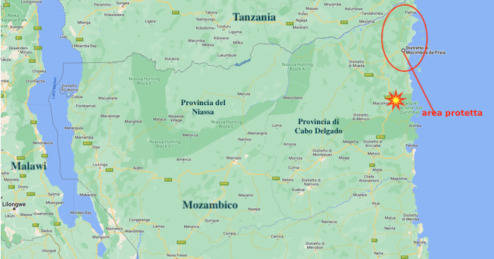 propaganda mappa del nord Mozambico