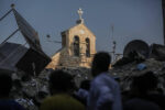 Chiesa di San Porfirio a Gaza City distrutta dai bombadamenti israeliani nell’ottobre 2023 [photo credit Forensic Architecture]